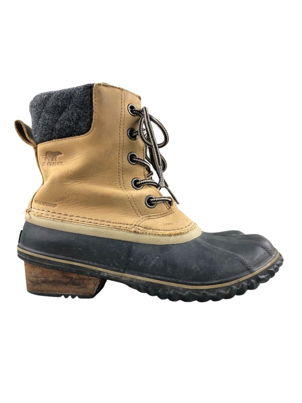 Sorel Women's Size 8.5 Slimpack II Brown Leather Lace Up Duck Ankle Winter Boots